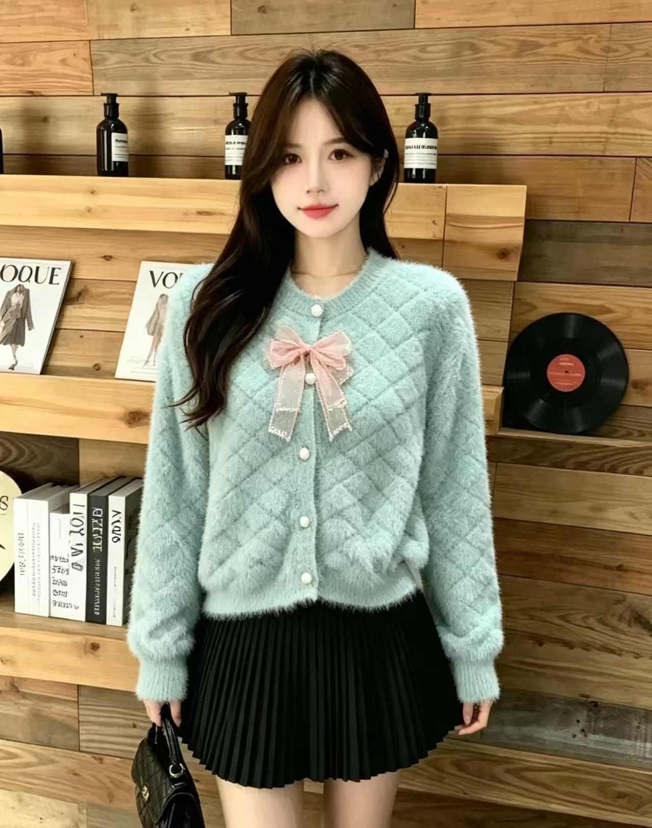 쇼트 스타일 작은 샤넬 스타일 명문 여성 만나는 인사이드 가져 가라. 이른 가을 겨울 2025 년 새로운 여성 재킷 고급 센스 라운드 넥 루즈핏 이미지 2