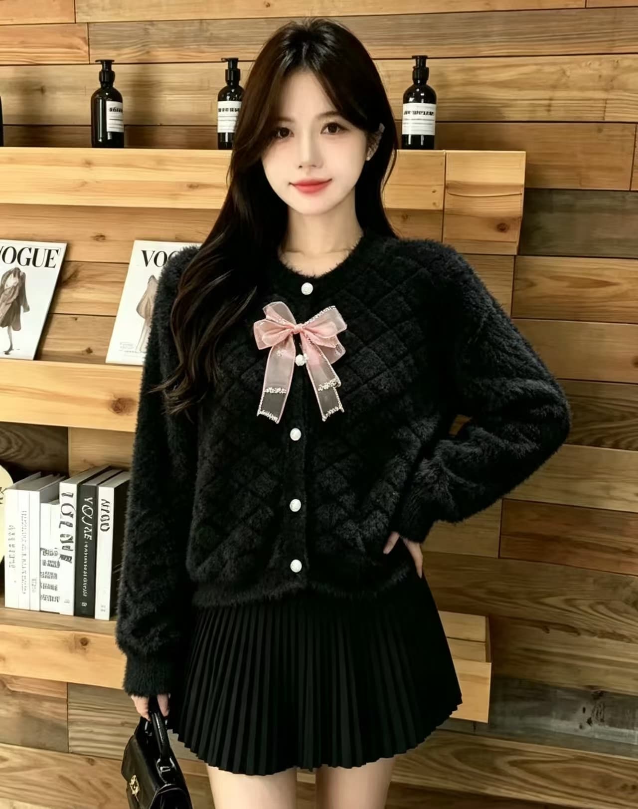 쇼트 스타일 작은 샤넬 스타일 명문 여성 만나는 인사이드 가져 가라. 이른 가을 겨울 2025 년 새로운 여성 재킷 고급 센스 라운드 넥 루즈핏 이미지 3