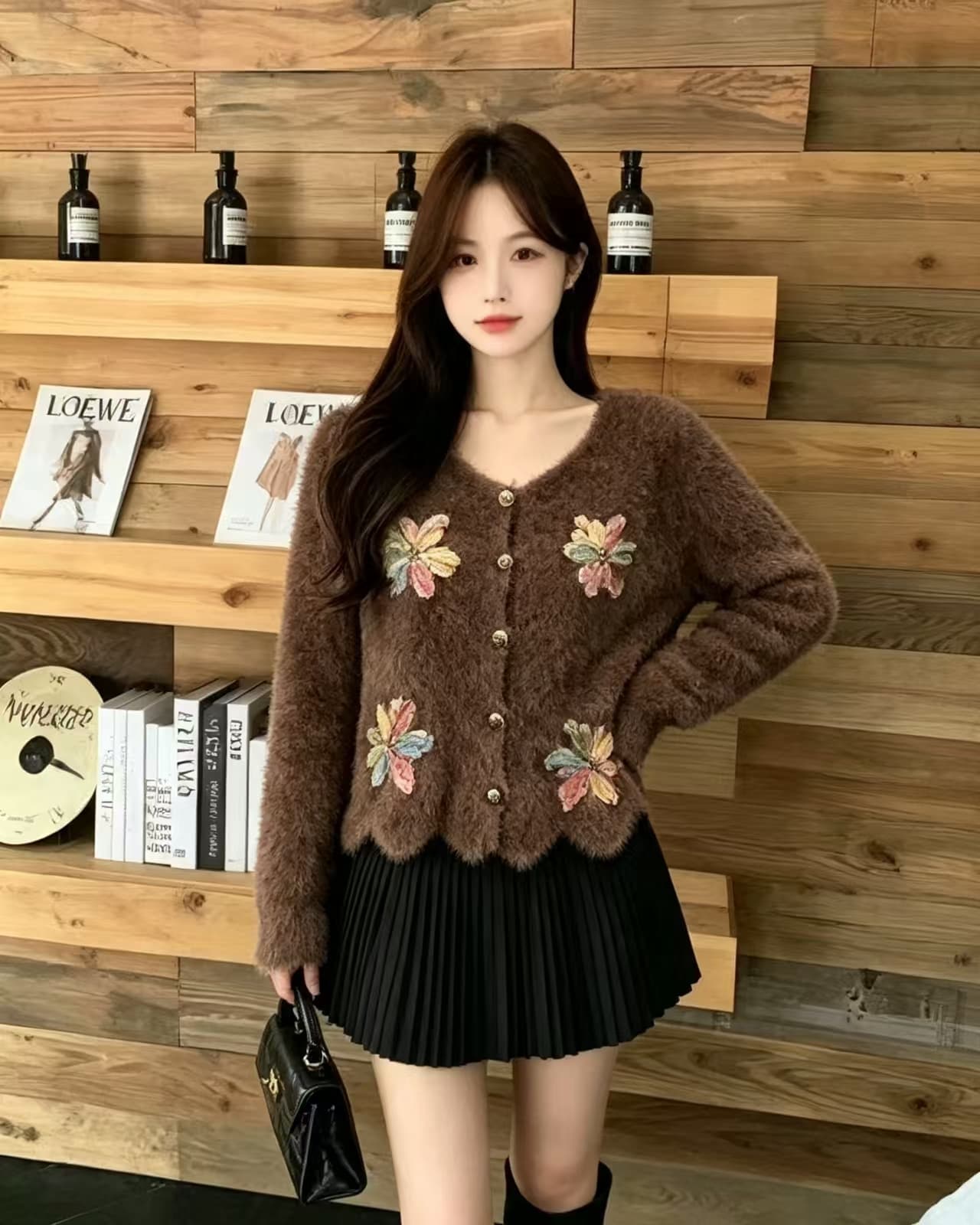 유럽 상품 무거운 작업 3 차원 꽃 니트 스웨터 오픈 가디건 스웨터 여자 2026 가을 겨울 새로운 재킷 맨위 인사이드 가져 가라. 만나는 상세 이미지 6