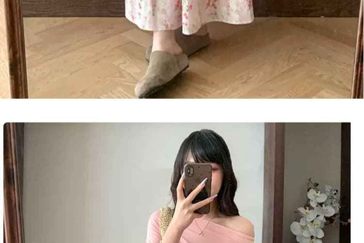 지금 2026 임산부 없음 복부 지지 작은 꽃무늬 반신 스커트 여름 루즈핏 슬림해 보이는 다용도 중간 길이 한 마디 우산 치마 상세 이미지 20
