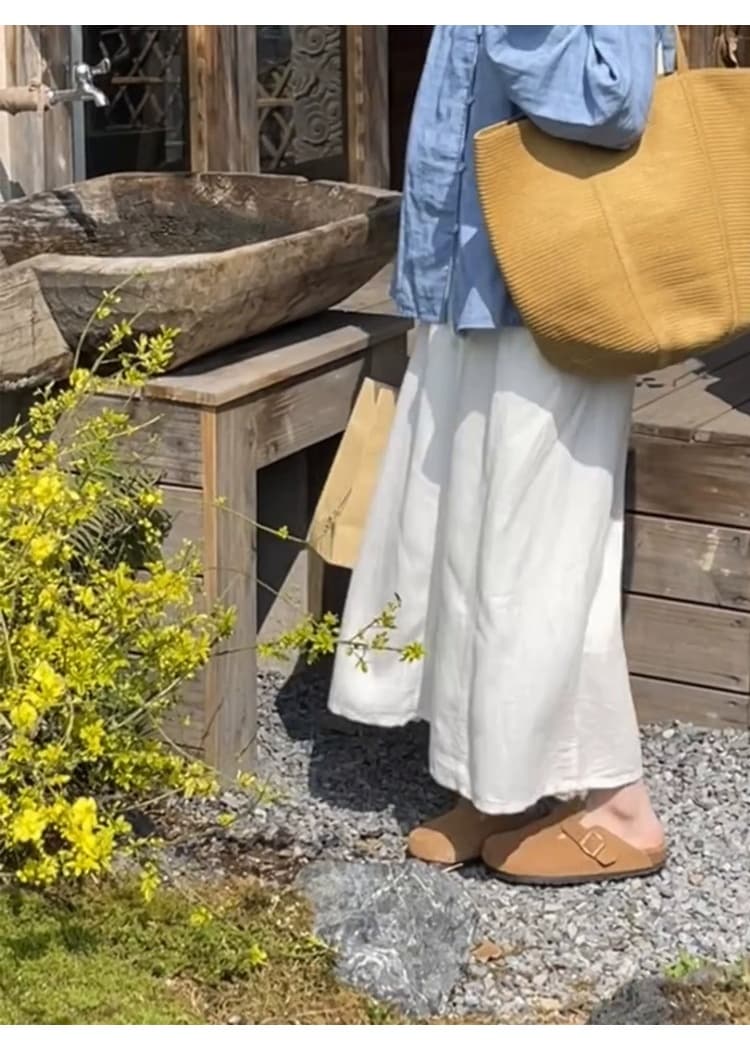 임산부 없음 복부 지지 여름 섹션 단색 아마 도루 센스 품격 반신 스커트 슬림해 보이는 중간 길이 캐주얼 다용도 치마 상세 이미지 13