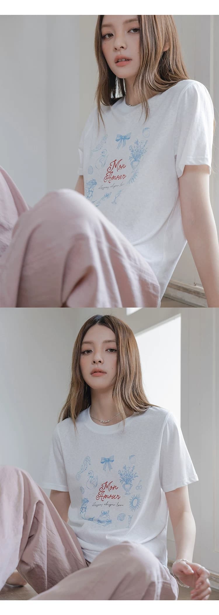 임산부 새로운 순면 프린트 티셔츠 9 포인트 캐주얼 와이드 레그 팬츠 여름 얇은 스타일 루즈핏 슬림해 보이는 넓은 다리 풍선 바지 상세 이미지 12