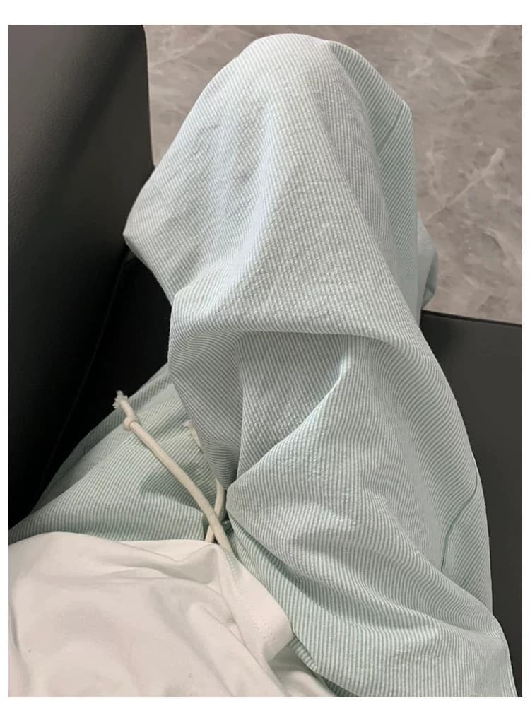 녹색 버드나무 가지 스트라이프 임산부 바지 여름 얇은 스타일 2026 새로운 캐주얼 하이웨이스트 도루 센스 넓은 다리 길이 바지 상세 이미지 11