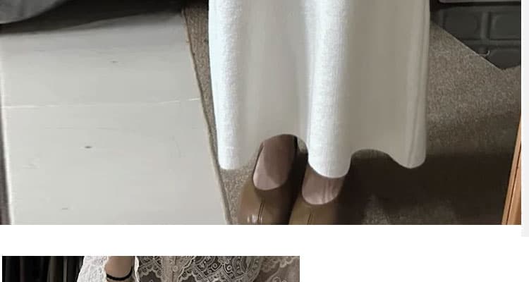 출산 착용 가을 겨울 새로운 임산부 미니멀리즘 단색 반신 스커트 캐주얼 니트 타이트 스커트 중간 길이 스커트 상세 이미지 19