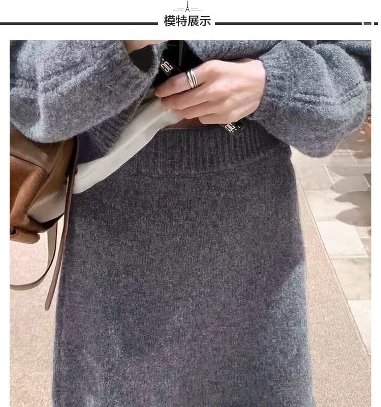 2026 출산 착용 가을 겨울 새로운 임산부 반신 스커트 캐주얼 니트 미니 스커트 타이트 스커트 상세 이미지 16