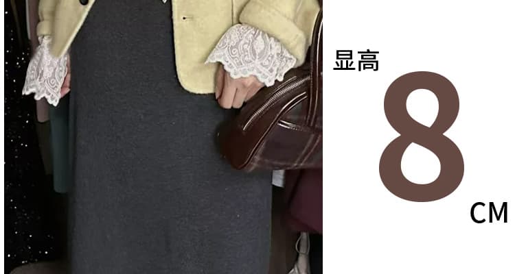 임산부 니트 두꺼운 털실 반신 스커트 새로운 가을 겨울철 다용도 가을 센스 프릴 스트레이트 타이트 스커트 치마 상세 이미지 8