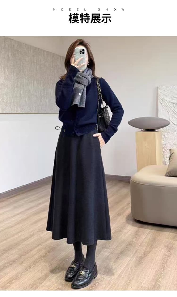 출산 착용 봄 가을 높은 품질 두꺼운 모달 면 도루 센스 반신 스커트 미니멀리즘 없음 복부 지지 우산 치마 상세 이미지 9