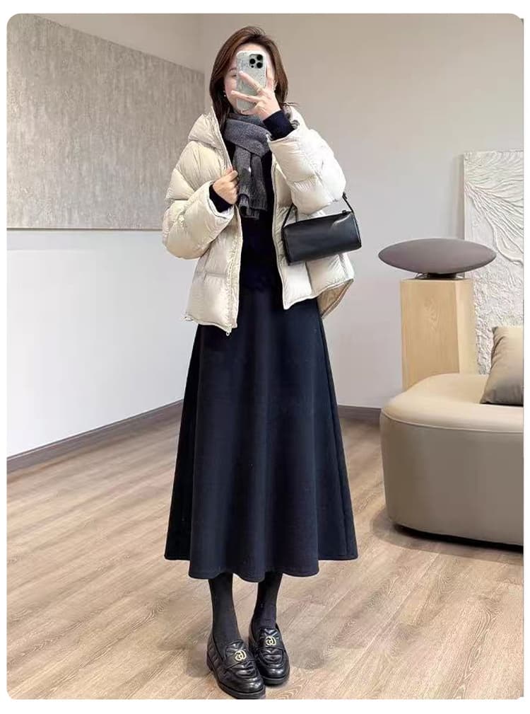 출산 착용 봄 가을 높은 품질 두꺼운 모달 면 도루 센스 반신 스커트 미니멀리즘 없음 복부 지지 우산 치마 상세 이미지 10