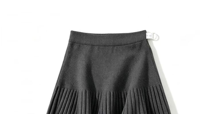출산 착용 가을 겨울 새로운 니트 털실 반신 스커트 캐주얼 슬림해 보이는 플리츠 한 마디 미니 스커트 미니멀리즘 상세 이미지 9