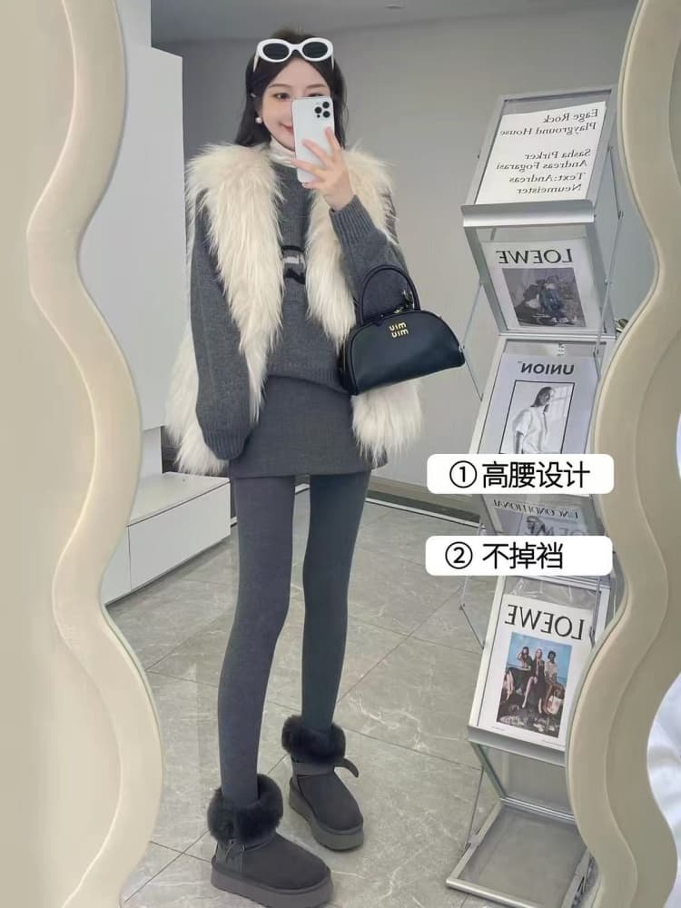 지금 임산부 봄 가을 2026 새로운 페이크 레이어드 방귀 커튼 바지 캐주얼 슬림해 보이는 없음 복부 지지 수 있습니다. 조정 만나는 바지 상세 이미지 6