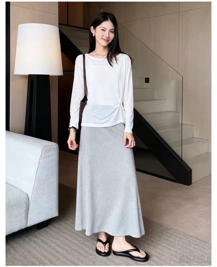 출산 착용 가을 새로운 없음 복부 지지 수 있습니다. 조정 반신 스커트 캐주얼 슬림해 보이는 중간 길이 높음 폭탄 A라인 스커트 상세 이미지 15