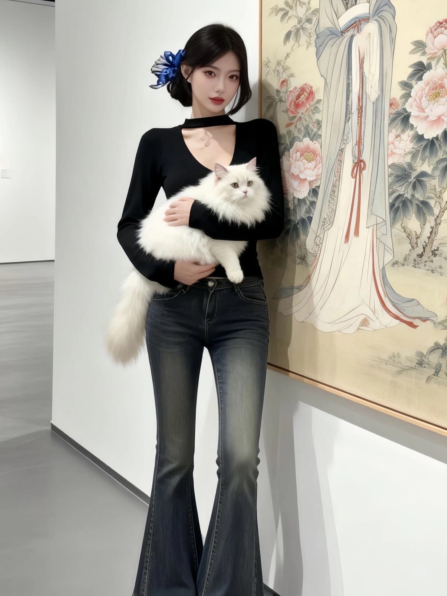 핫걸 착용 가져 가라. 고유 한 슈퍼 잘 생긴 검정색 몸매 가꾸기 슬림해 보이는 긴팔 티셔츠 여성 가을 겨울철 작은 대중 아니요 명중 섹션 맨위 상세 이미지 5