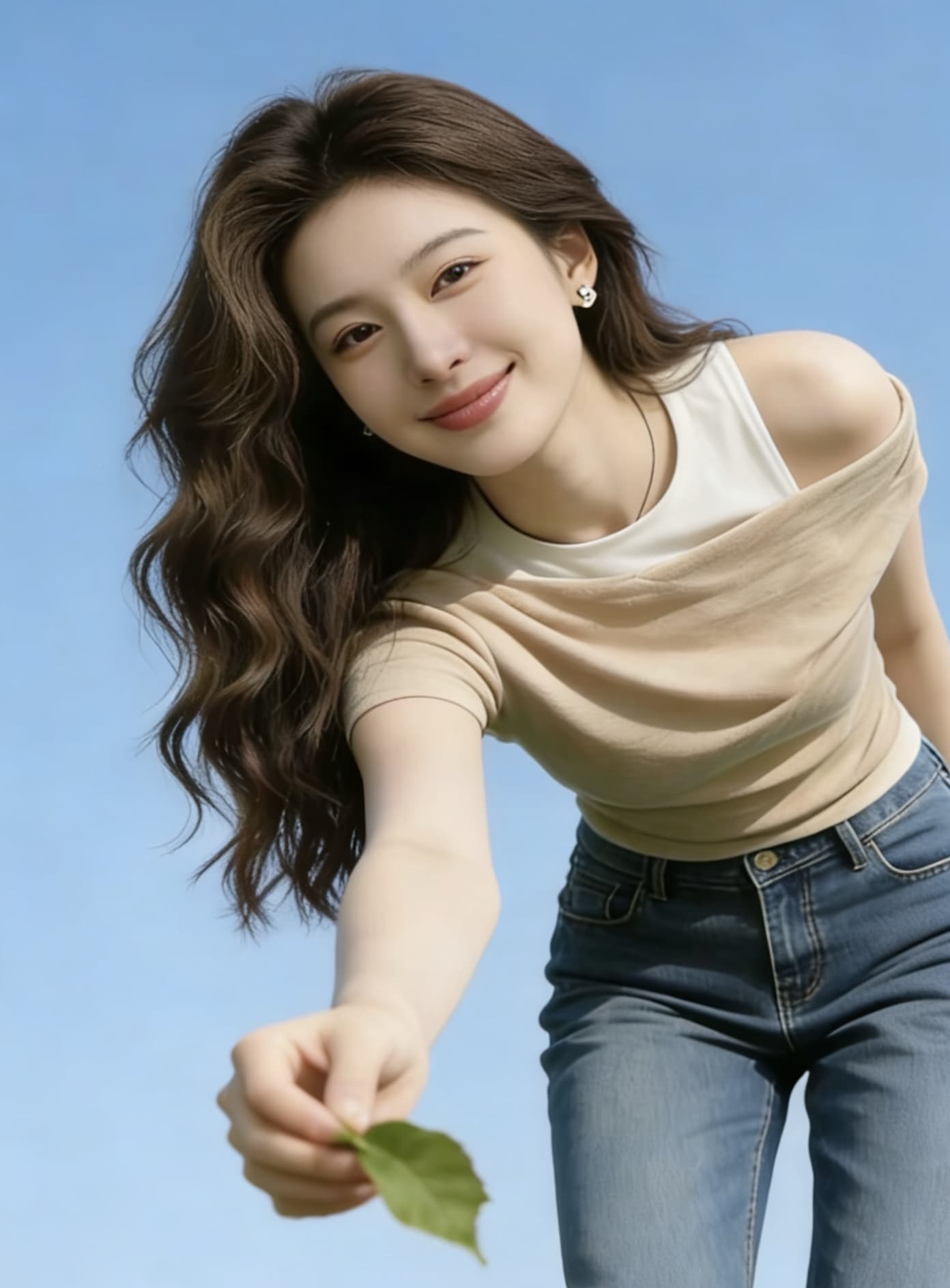 한 부서 페이크 레이어드 오프숄더 반팔 티셔츠 여성 비대칭 디자인 센스 핫걸 슬림해 보이는 Chic 맨위 상세 이미지 4
