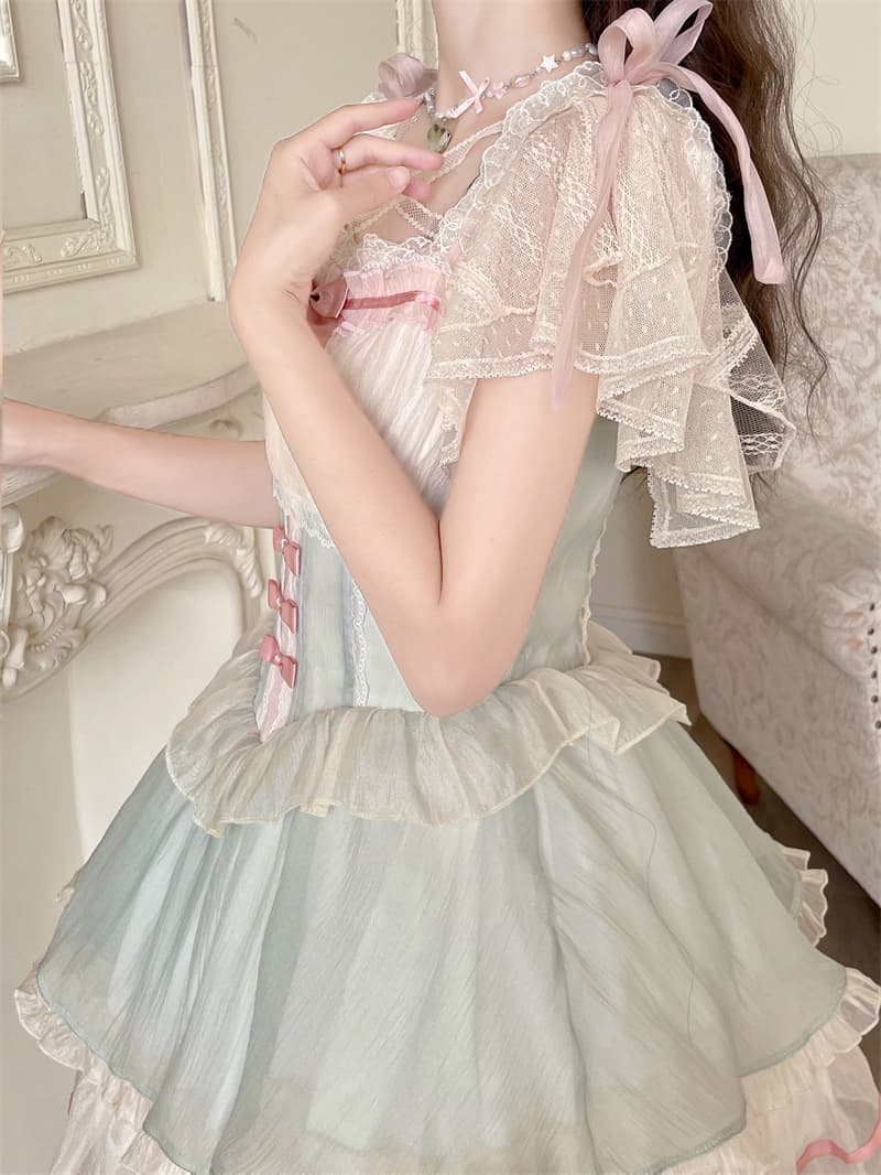 실사 정가 lolita 투명 레이스 Feifei 소매 우아함 프랑스식 발레 바람 망사 인사이드 잡아라. 의류 상세 이미지 15