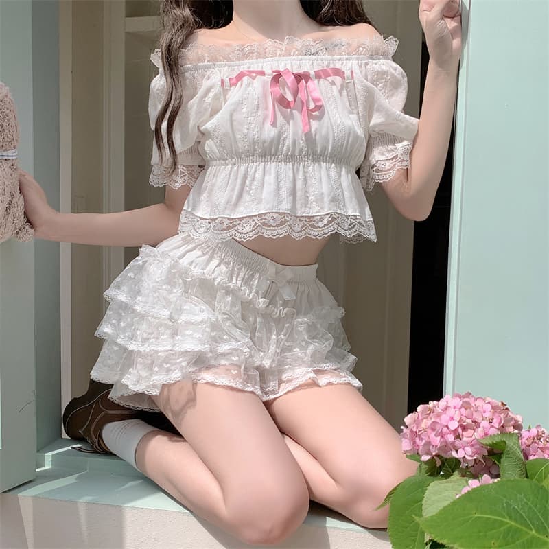 실사 정가 호박 바지 봄 여름 jk 순면 레깅스 노출 방지 로리타 일본식 배기 바지 여성 상세 이미지 5