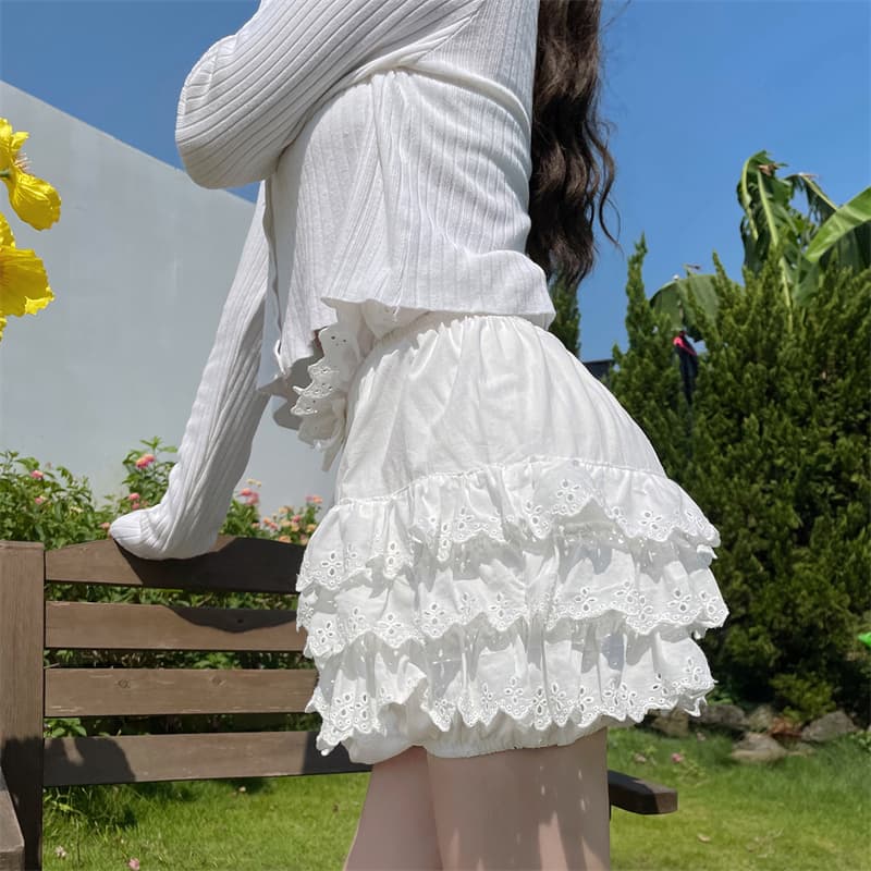 실사 정가 순면 레깅스 호박 바지 케이크 치마바지 다중 레이어 퍼프 스커트 지원 국방 늑대 명중 소녀 상세 이미지 11