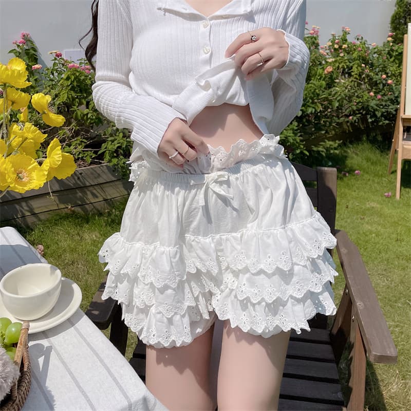 실사 정가 순면 레깅스 호박 바지 케이크 치마바지 다중 레이어 퍼프 스커트 지원 국방 늑대 명중 소녀 상세 이미지 5