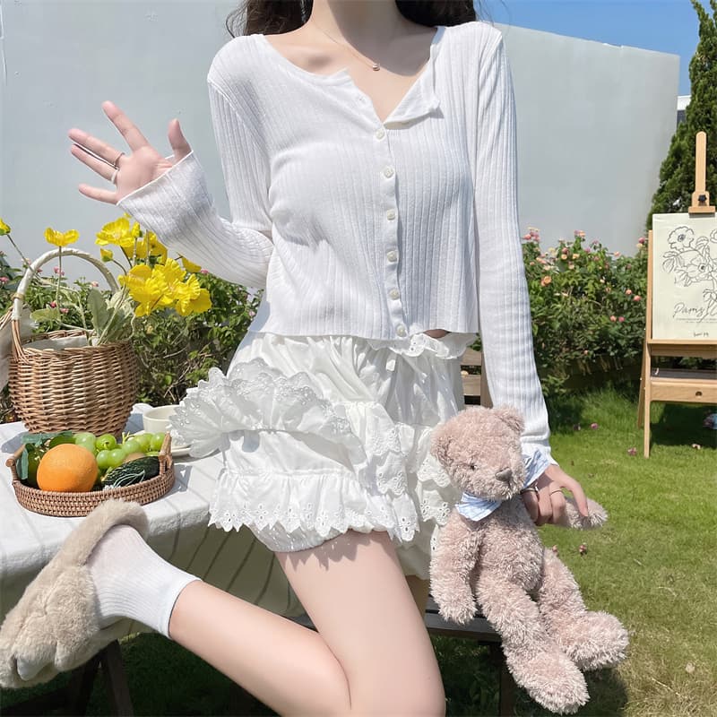 실사 정가 순면 레깅스 호박 바지 케이크 치마바지 다중 레이어 퍼프 스커트 지원 국방 늑대 명중 소녀 상세 이미지 13