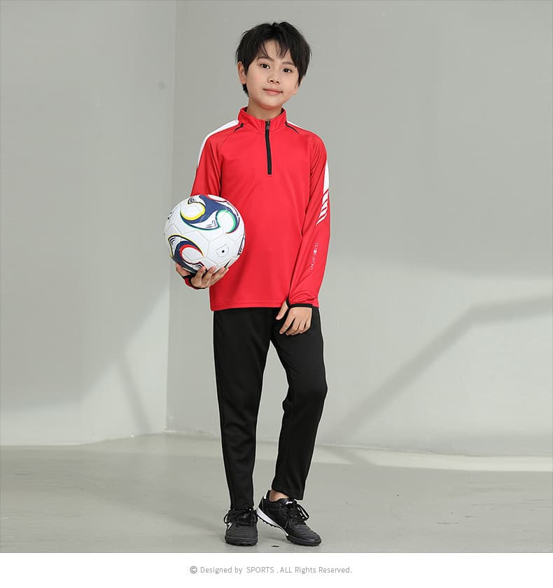 야외 부모와 자식 하프 지퍼 긴팔 축구 농구 스포츠 슈트 남녀 긴 바지 속도 건조한 재킷 훈련 서비스 세트 상세 이미지 15