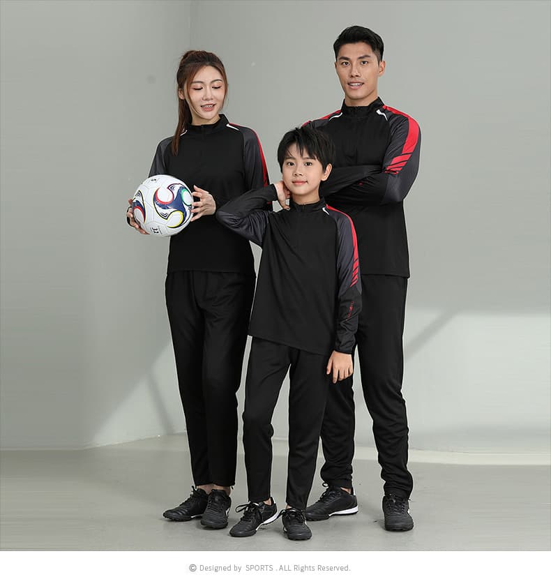 야외 부모와 자식 하프 지퍼 긴팔 축구 농구 스포츠 슈트 남녀 긴 바지 속도 건조한 재킷 훈련 서비스 세트 상세 이미지 17