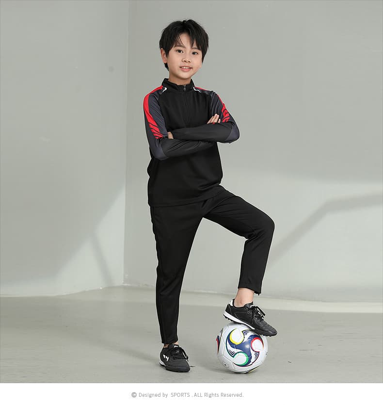 야외 부모와 자식 하프 지퍼 긴팔 축구 농구 스포츠 슈트 남녀 긴 바지 속도 건조한 재킷 훈련 서비스 세트 상세 이미지 21