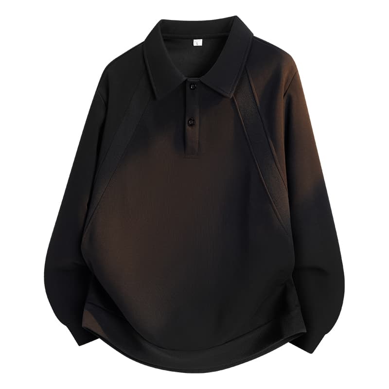 l-8xl 빅 사이즈 무거운 후드티 남자 아메리칸 POLO 칼라 재킷 가을 청소년 기본 셔츠 맨위 이미지 2