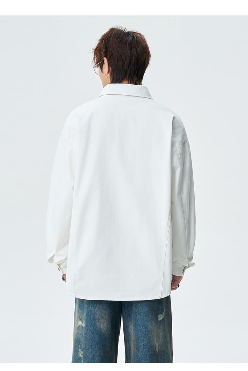 2026 봄 가을 새로운 셔츠 남성 폴로 칼라 패션 셔츠 재킷 디자인 센스 트렌드 긴팔 맨위 남성 의류 상세 이미지 18