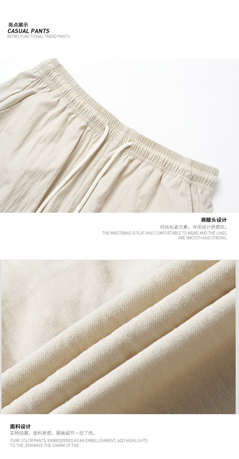 여름 차가운 센스 워크웨어 반바지 남성 2026 여름 새로운 학생 운동 캐주얼 바지 패션 루즈핏 오부 바지 상세 이미지 6