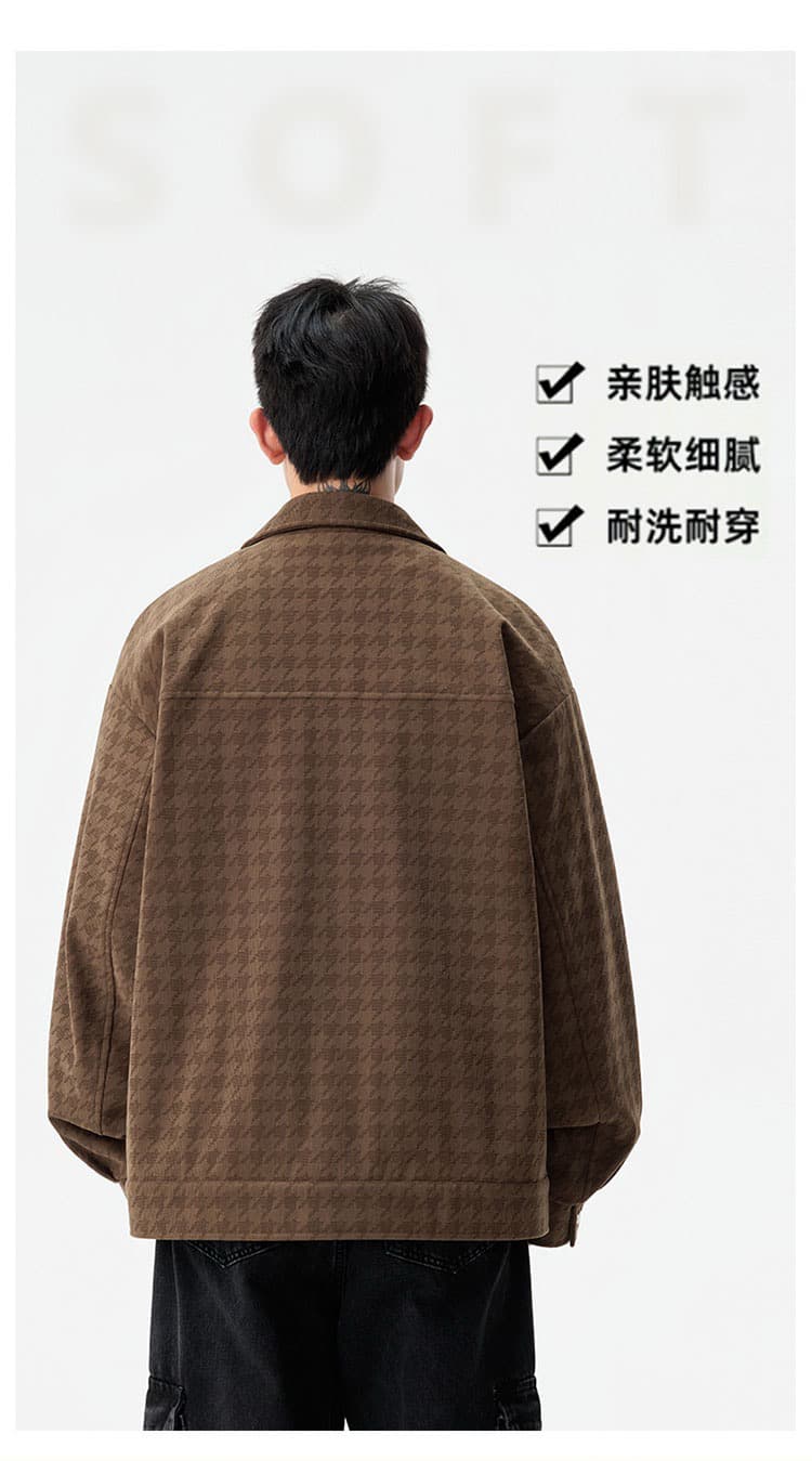 2026 가을 수천 마리 특출 한 남성 세트 코듀로이 폴로 칼라 재킷 증가 비료 추가 m-8xl 트렌드 재킷 맨위 상세 이미지 6