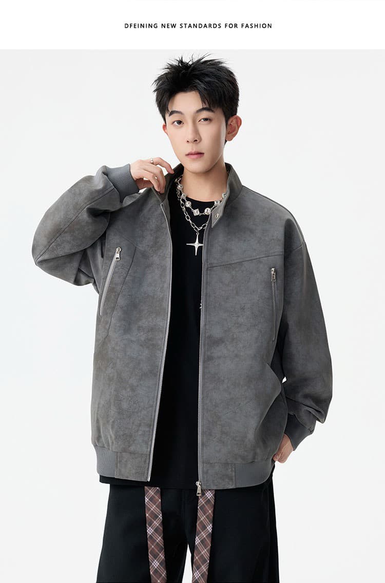 2026 가을 겨울 털이 있고 두꺼운 보온 솜을 넣은 의류 남성 조수 브랜드 PU 가죽 외투 빅 사이즈 야구 유니폼 오토바이 서비스 상세 이미지 13
