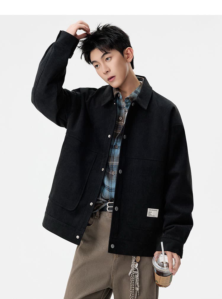 2026 새로운 가을 겨울 털이 있고 두꺼운 워크웨어 재킷 남성 폴로 칼라 다용도 캐주얼 재킷 트렌드 다용도 빅 사이즈 상세 이미지 19