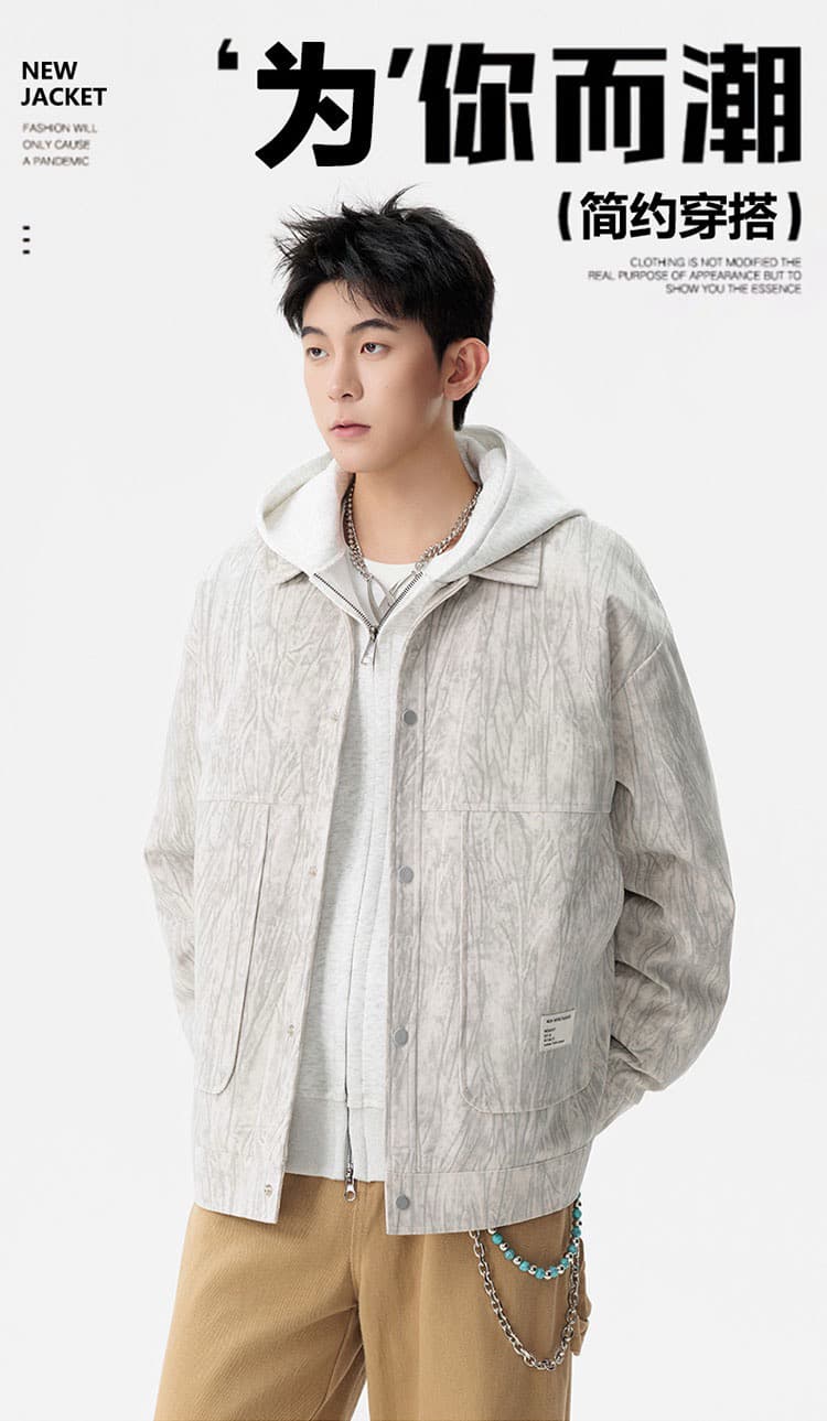 2026 가을 겨울 새로운 털이 있는 폴로 칼라 재킷 남성 두꺼운 보온 면 옷 한국 스타일 빅 사이즈 다용도 캐주얼 재킷 상세 이미지 1