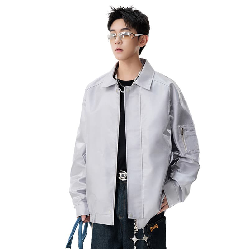 m-8xl 증가 비료 추가 플라잉 재킷 남성 아메리칸 폴로 칼라 캐주얼 재킷 패션 다용도 오토바이 바람 재킷 이미지 5