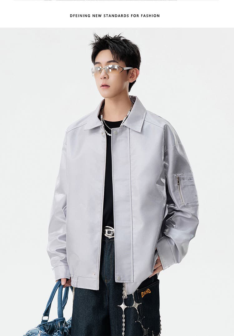 m-8xl 증가 비료 추가 플라잉 재킷 남성 아메리칸 폴로 칼라 캐주얼 재킷 패션 다용도 오토바이 바람 재킷 상세 이미지 13