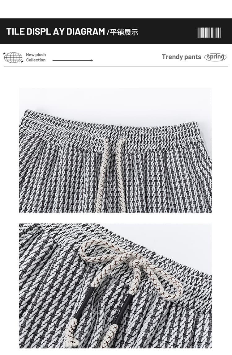 2026 봄 가을 아메리칸 레트로 캐주얼 바지 남녀 패션 루즈핏 모통이 칼 바지 셰닐 넓은 다리 커플 긴 바지 상세 이미지 12