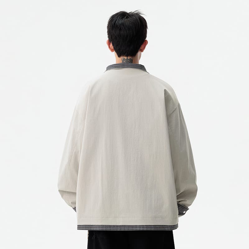 2026 봄 가을 빅 사이즈 m-8xl 페이크 레이어드 재킷 재킷 남성 비즈니스 관리 재킷 다용도 캐주얼 맨위 이미지 4