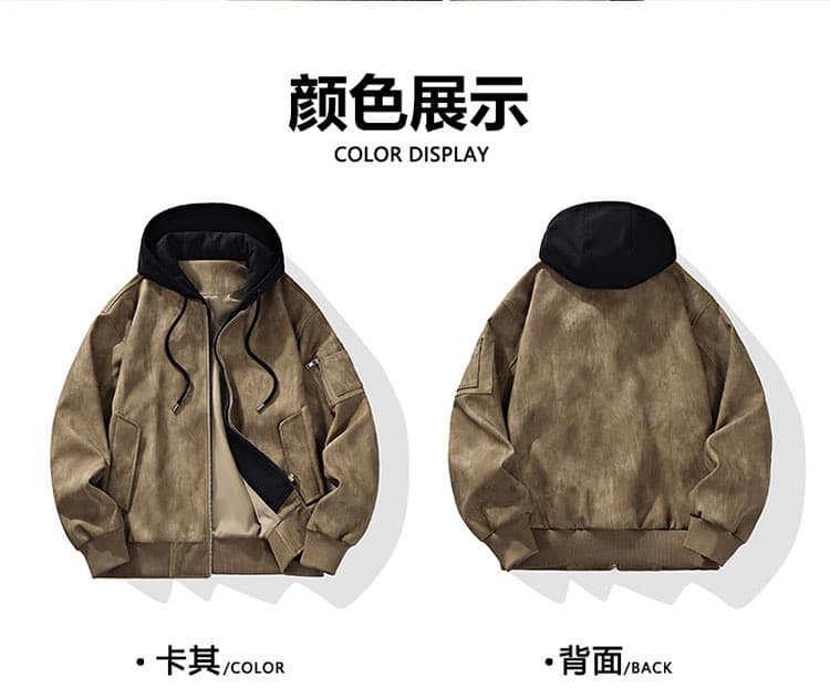 m-8xl 증가 페이크 레이어드 워싱 가죽 자켓 남자 봄 가을 커플 pu 가죽 재킷 후드 재킷 악당 잘 생긴 오토바이 서비스 상세 이미지 8