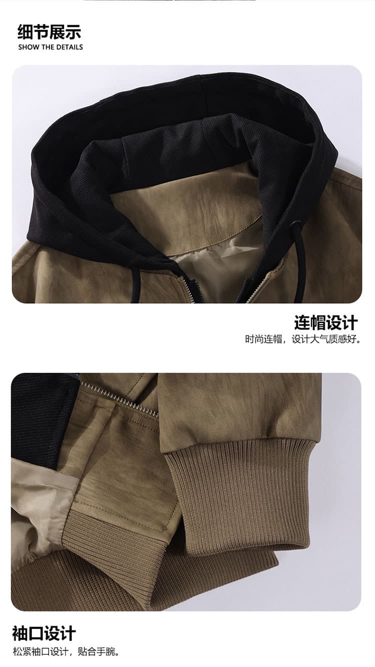 m-8xl 증가 페이크 레이어드 워싱 가죽 자켓 남자 봄 가을 커플 pu 가죽 재킷 후드 재킷 악당 잘 생긴 오토바이 서비스 상세 이미지 18