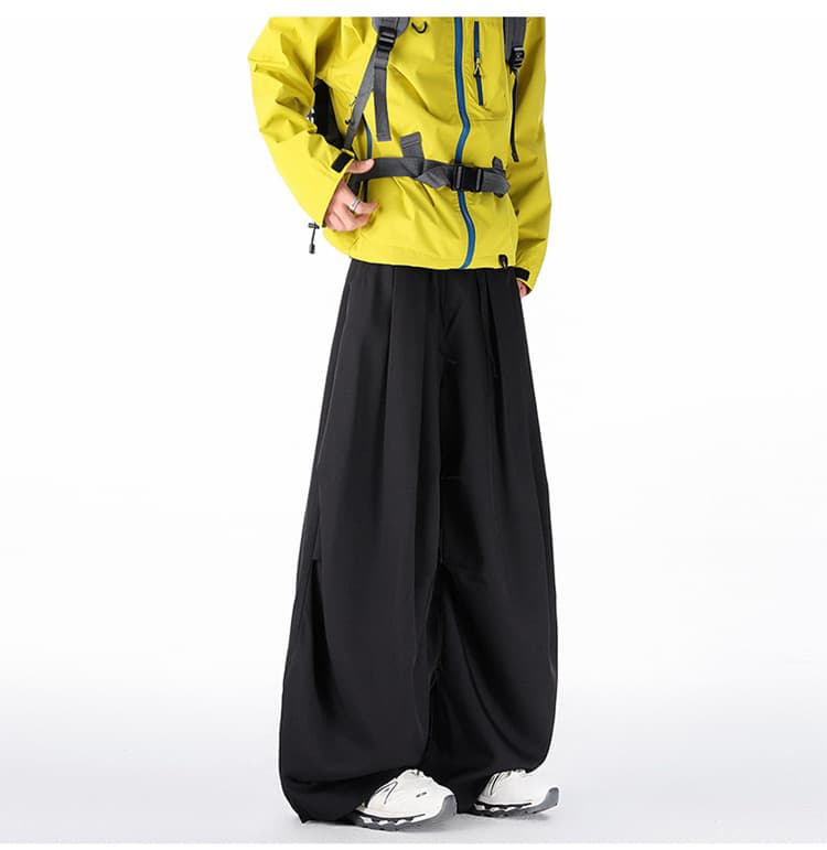 2026 봄 가을 cleanfit 캐주얼 긴 바지 남성 루즈핏 다용도 넓은 다리 워크웨어 팬츠 아메리칸 주름 장식 모통이 칼 바지 상세 이미지 20