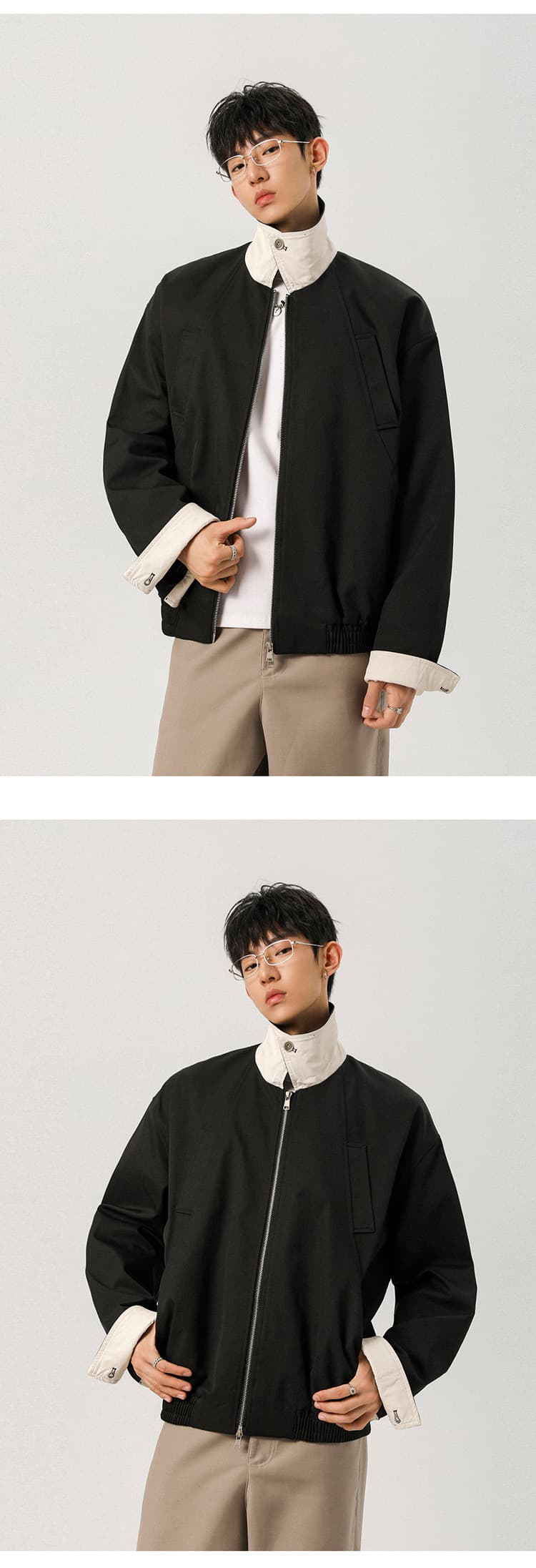 2026 가을 기타 주머니 폴로 칼라 재킷 남성 높음 거리 패치워크 색상 캐주얼 재킷 조수 브랜드 아메리칸 재킷 맨위 상세 이미지 4
