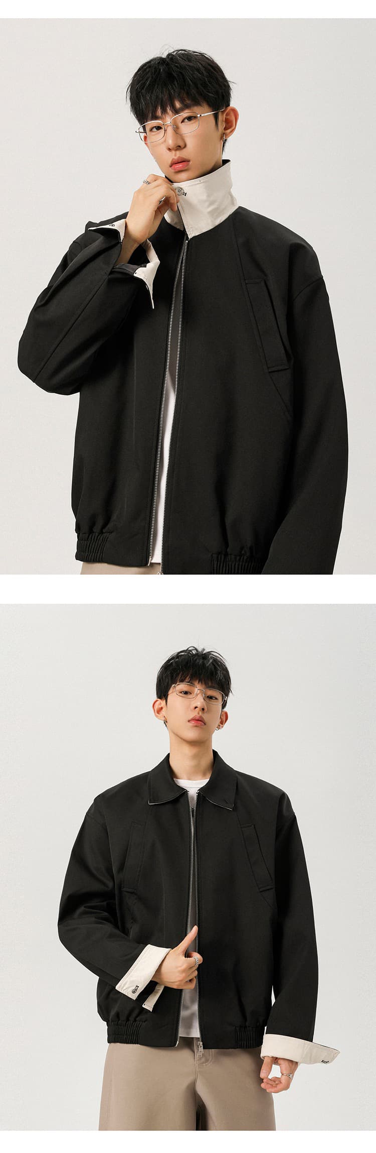 2026 가을 기타 주머니 폴로 칼라 재킷 남성 높음 거리 패치워크 색상 캐주얼 재킷 조수 브랜드 아메리칸 재킷 맨위 상세 이미지 5