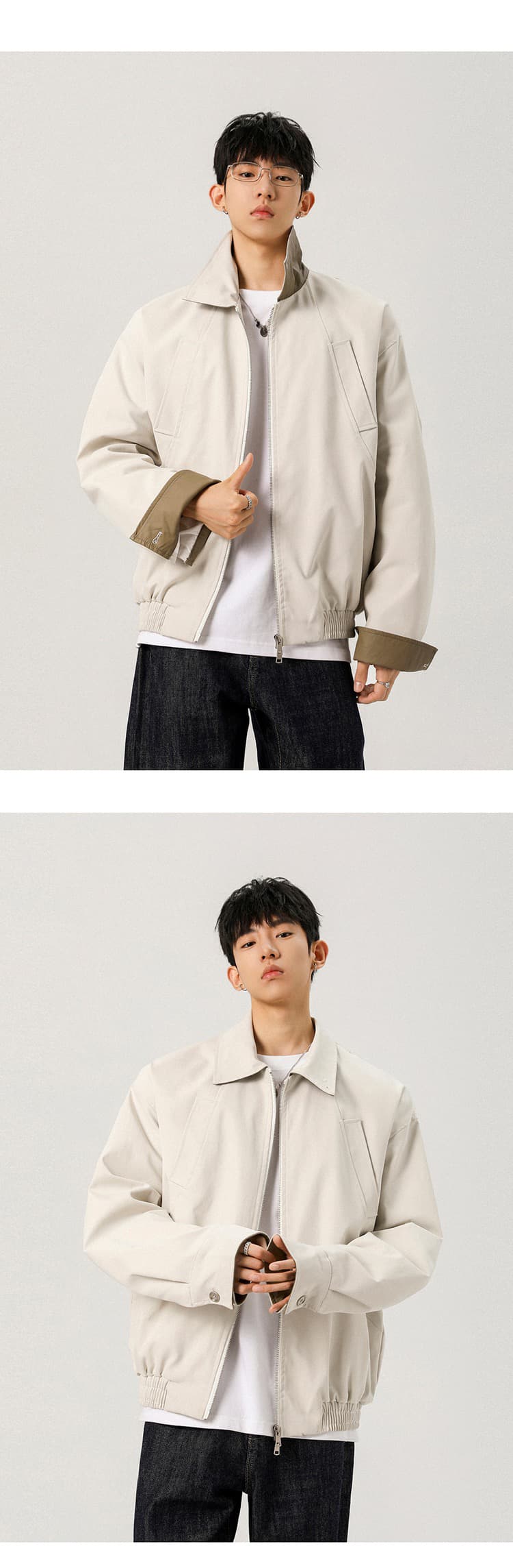 2026 가을 기타 주머니 폴로 칼라 재킷 남성 높음 거리 패치워크 색상 캐주얼 재킷 조수 브랜드 아메리칸 재킷 맨위 상세 이미지 7