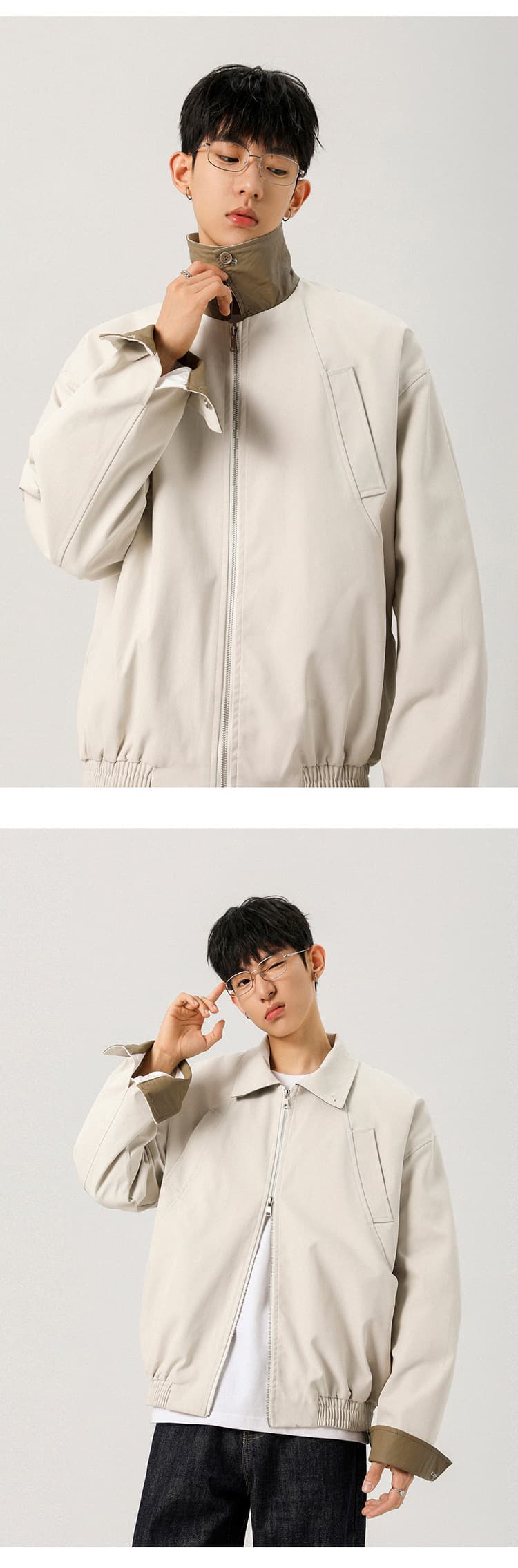 2026 가을 기타 주머니 폴로 칼라 재킷 남성 높음 거리 패치워크 색상 캐주얼 재킷 조수 브랜드 아메리칸 재킷 맨위 상세 이미지 8
