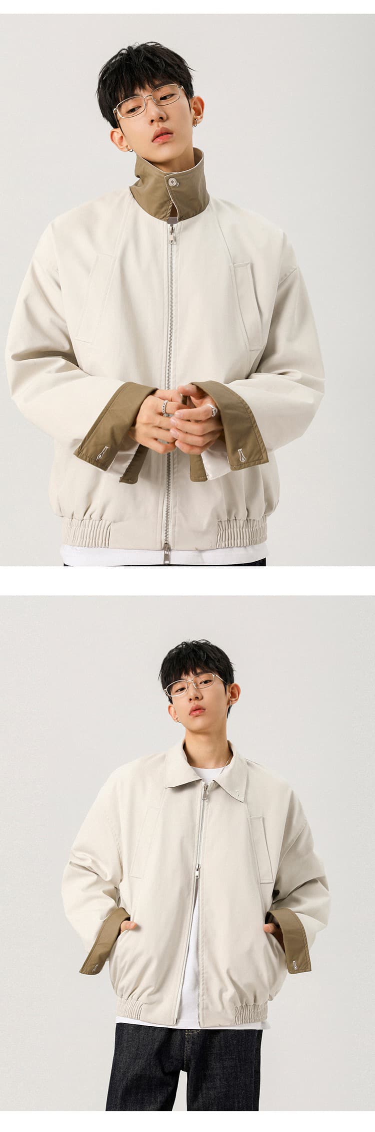 2026 가을 기타 주머니 폴로 칼라 재킷 남성 높음 거리 패치워크 색상 캐주얼 재킷 조수 브랜드 아메리칸 재킷 맨위 상세 이미지 9