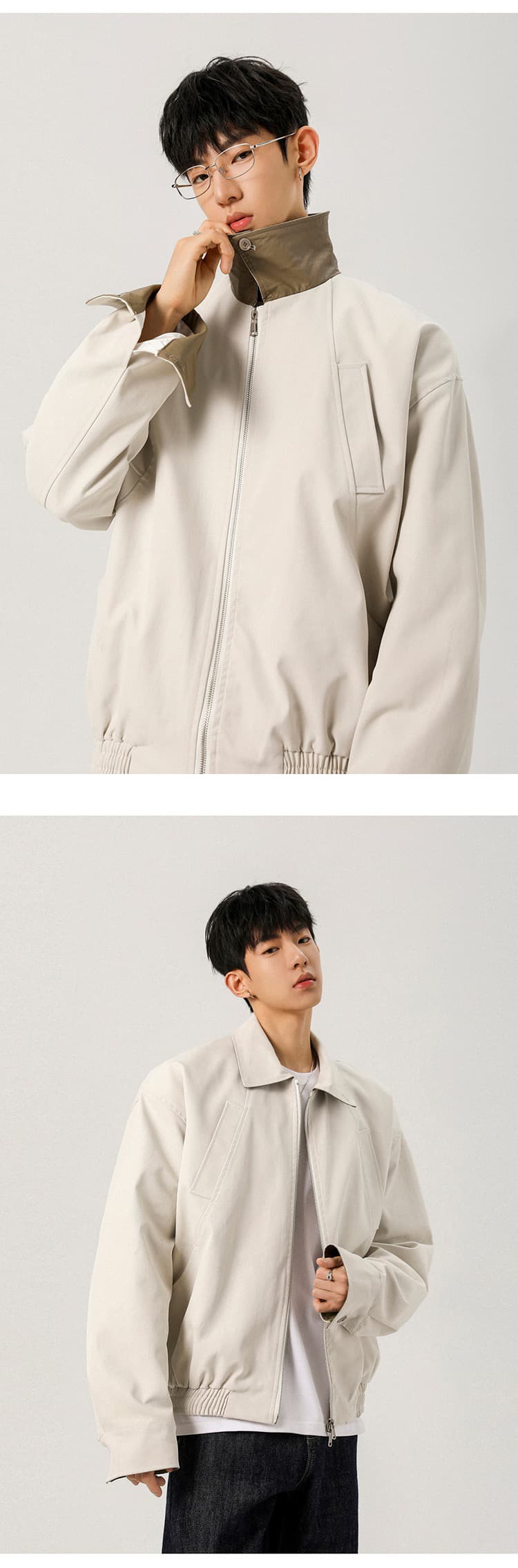 2026 가을 기타 주머니 폴로 칼라 재킷 남성 높음 거리 패치워크 색상 캐주얼 재킷 조수 브랜드 아메리칸 재킷 맨위 상세 이미지 10