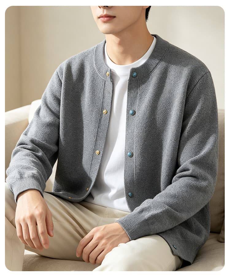 루즈핏 오래된 돈 바람 스웨터 오픈 가디건 남성 느긋한 캐주얼 출퇴근 니트 스웨터 재킷 2026 봄 가을 남성 의류 맨위 상세 이미지 20