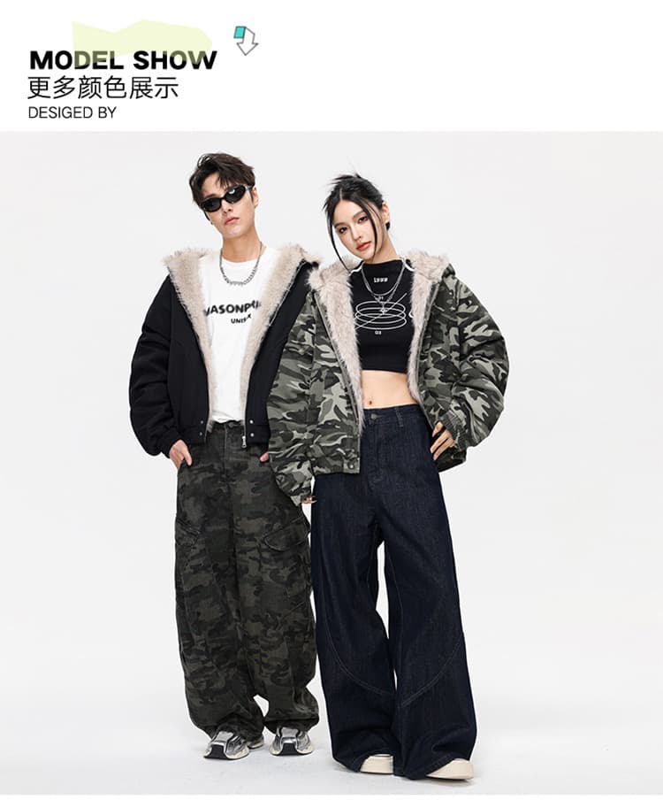 2026 가을 겨울 새로운 두꺼운 보온 면 옷 재킷 남녀 모피 칼라 후드 면 의류 재킷 커플 아메리칸 재킷 상세 이미지 11