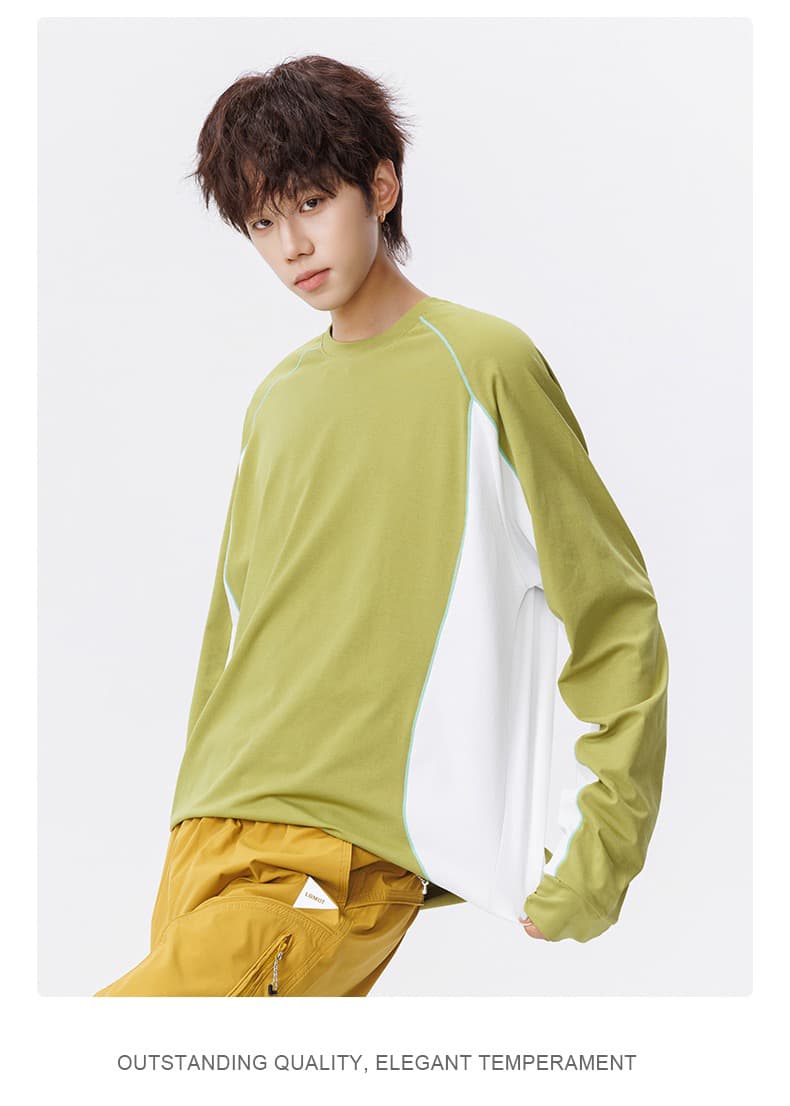 패션 남성 라운드 넥 긴팔 티셔츠 청소년 캐주얼 운동 라운드 넥 후드티 야외 속도 건조한 기본 셔츠 남자 상세 이미지 17