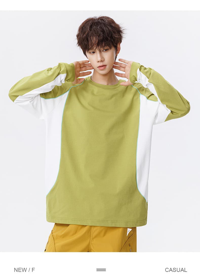 패션 남성 라운드 넥 긴팔 티셔츠 청소년 캐주얼 운동 라운드 넥 후드티 야외 속도 건조한 기본 셔츠 남자 상세 이미지 19