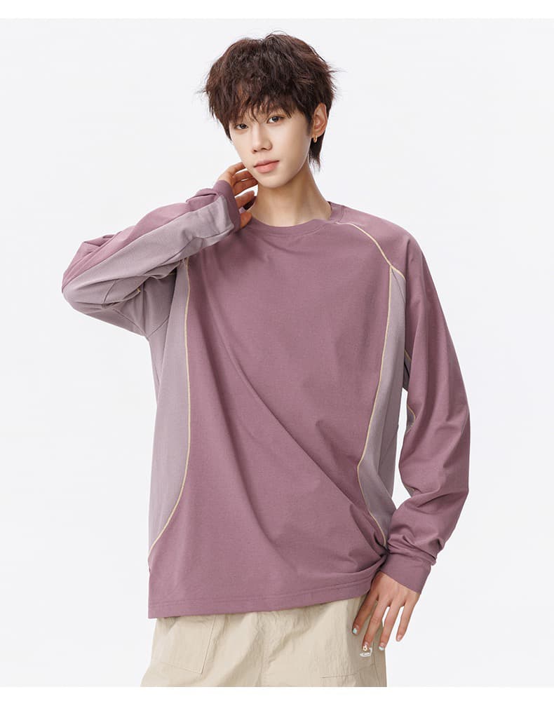 패션 남성 라운드 넥 긴팔 티셔츠 청소년 캐주얼 운동 라운드 넥 후드티 야외 속도 건조한 기본 셔츠 남자 상세 이미지 21